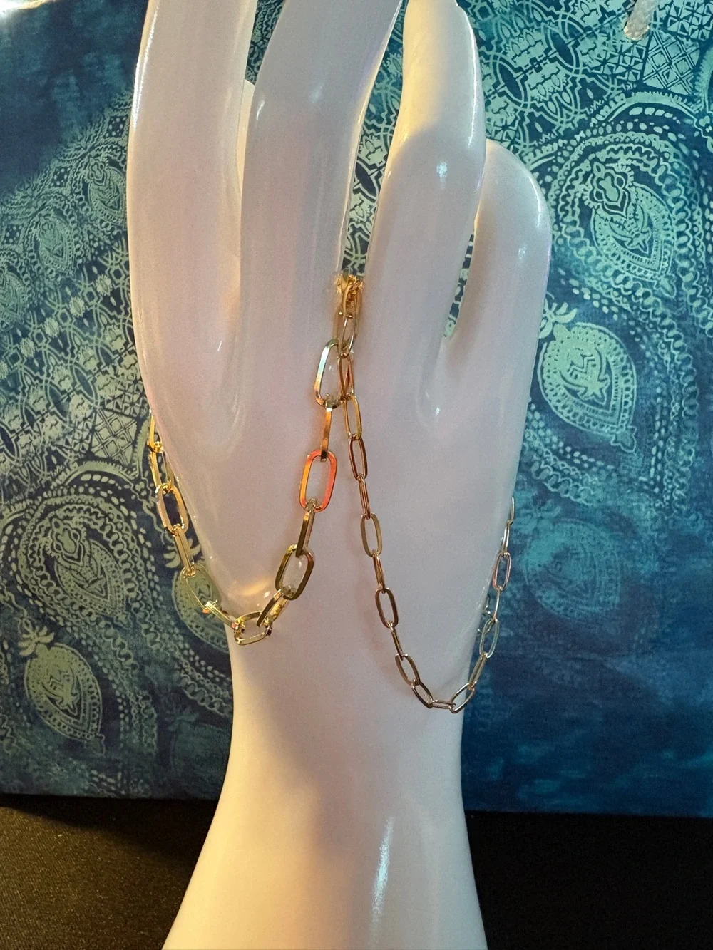 2 Gold Tone Link Chain Bracelet